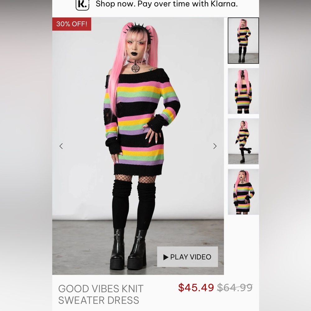 Killstar good vibes sweater dress ISO
